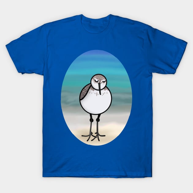 Sandpiper at the Beach - Large Design T-Shirt by Aeriskate